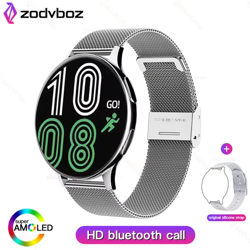 AMOLED New Women Bluetooth Call Smart Watch Heartrate Blood Pressure Monitoring Smartwatches IP67 Waterproof Men Smartwatch+Box