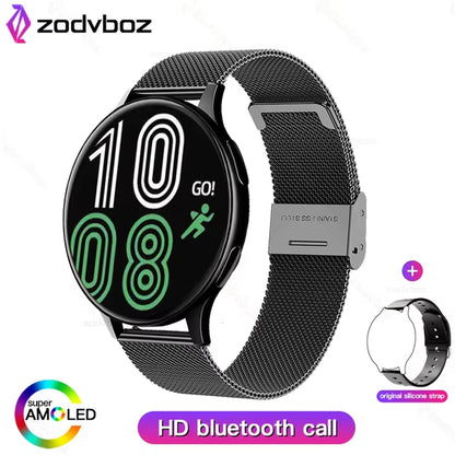 AMOLED New Women Bluetooth Call Smart Watch Heartrate Blood Pressure Monitoring Smartwatches IP67 Waterproof Men Smartwatch+Box