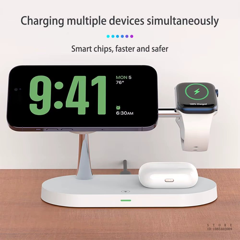 3-In-1 Wireless Charger 15W Fast Wireless Charging Station for Iphone 15/14/13/12, for Apple Watch and Airpods Multiple Devices