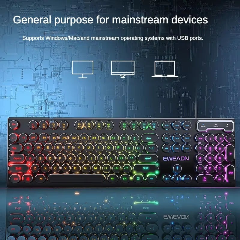 Wired Keyboard Mechanical Feel E-Sports 104 Keys Usb Wired Gaming Mouse Wired Keyboard Pc Gamer Accessories for Laptop Gift