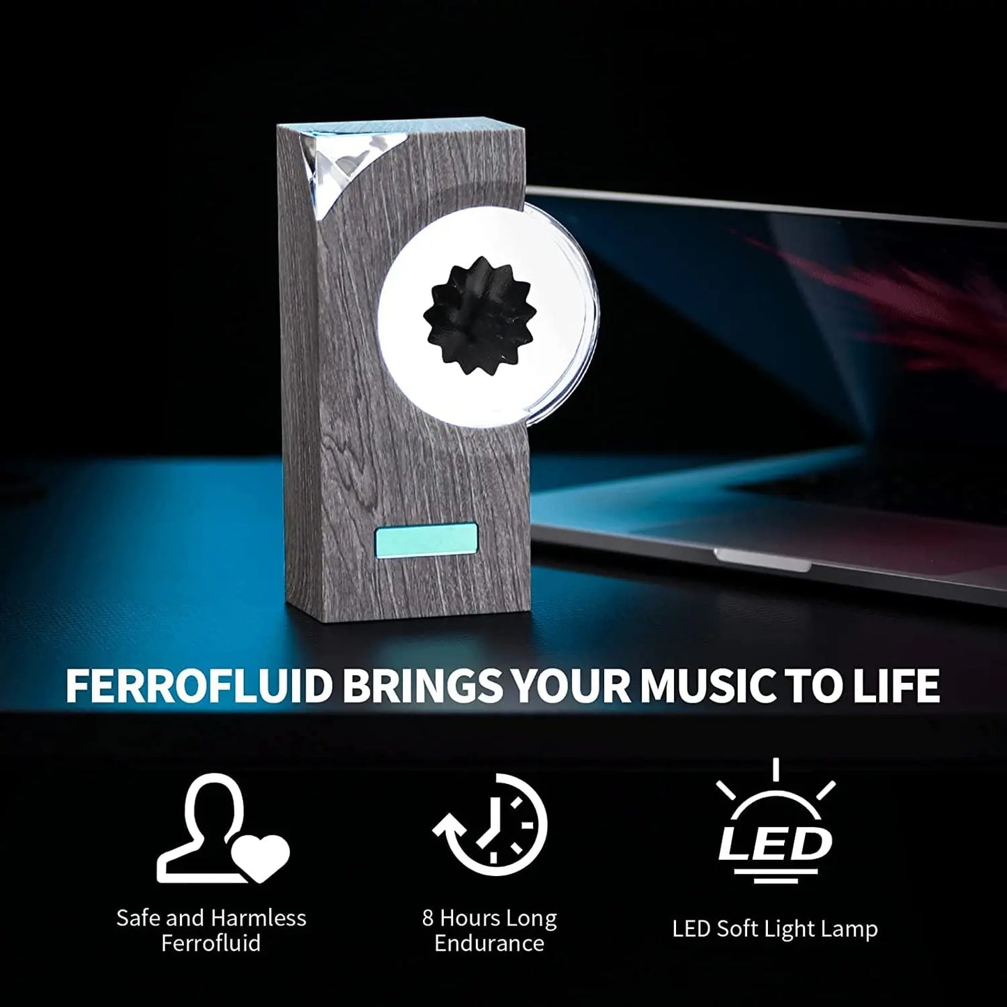 Dancing Ferrofluid with Music Rhythm, Ferrofluid Speaker Music Mate/Sound Partner, Ferrofluid Display Lamp, Magnet Liquid To