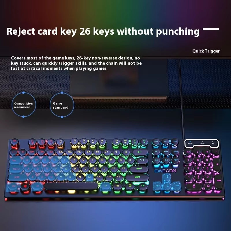 Wired Keyboard Mechanical Feel E-Sports 104 Keys Usb Wired Gaming Mouse Wired Keyboard Pc Gamer Accessories for Laptop Gift