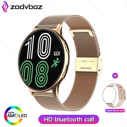 AMOLED New Women Bluetooth Call Smart Watch Heartrate Blood Pressure Monitoring Smartwatches IP67 Waterproof Men Smartwatch+Box