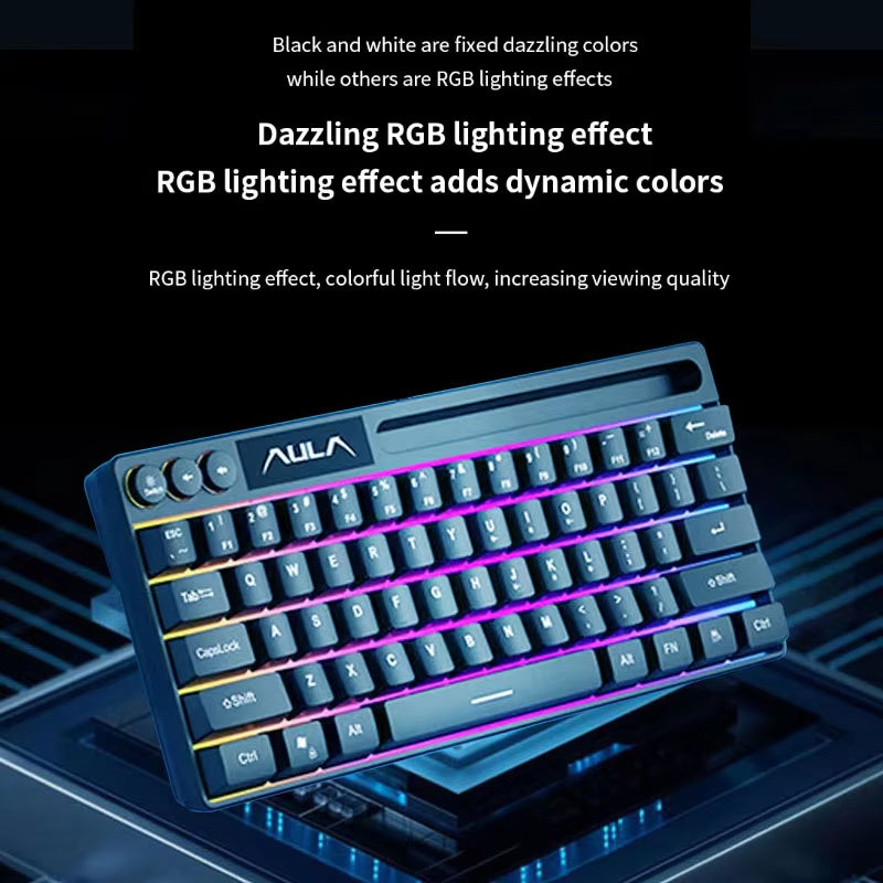 F3061 Mechanical Touch Feel Keyboard 61 Keys Wired Mini Keyboard RGB Backlight Keyboard Desktop Laptop Game Keyboard