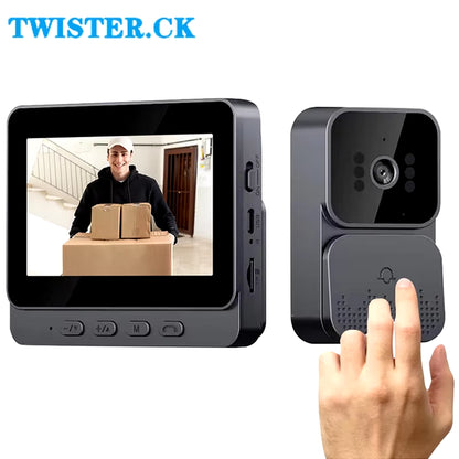 2024 M10 Smart Wifi Doorbell Camera 2-Way Audio Video Door Bell with 4.3" Screen 2.4G Wireless Doorbell HD Night Vision Camera