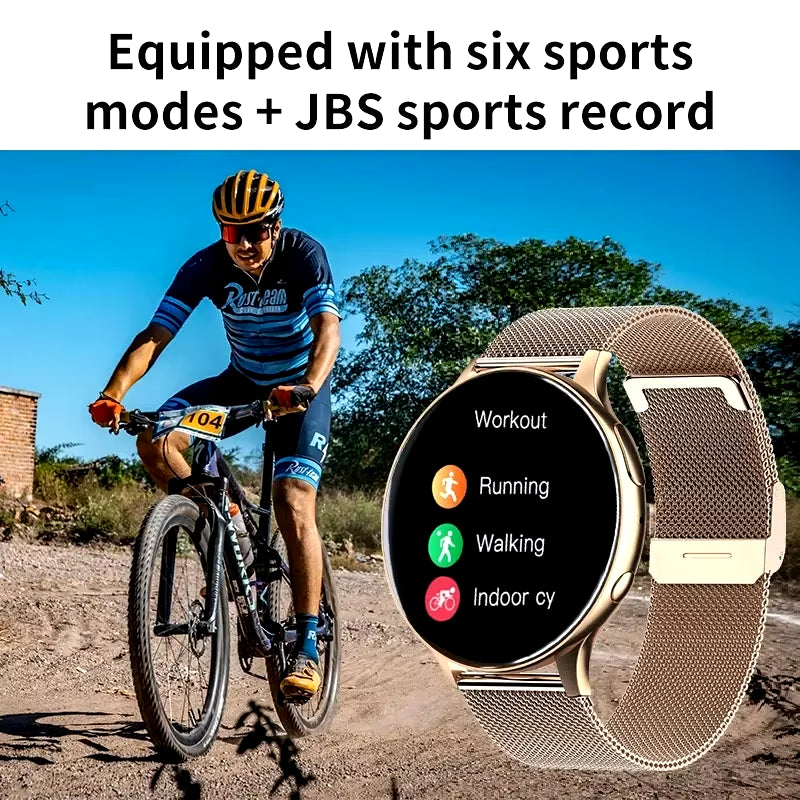 AMOLED New Women Bluetooth Call Smart Watch Heartrate Blood Pressure Monitoring Smartwatches IP67 Waterproof Men Smartwatch+Box