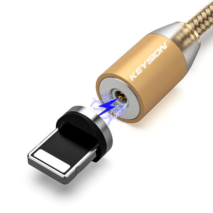 LED Magnetic USB Cable Fast Charging, Type C, IOS & Micro USB Mobile Phone Cable