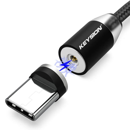 LED Magnetic USB Cable Fast Charging, Type C, IOS & Micro USB Mobile Phone Cable