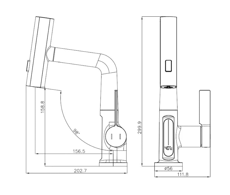 Kitchen Faucet With Smart LED Temperature Display