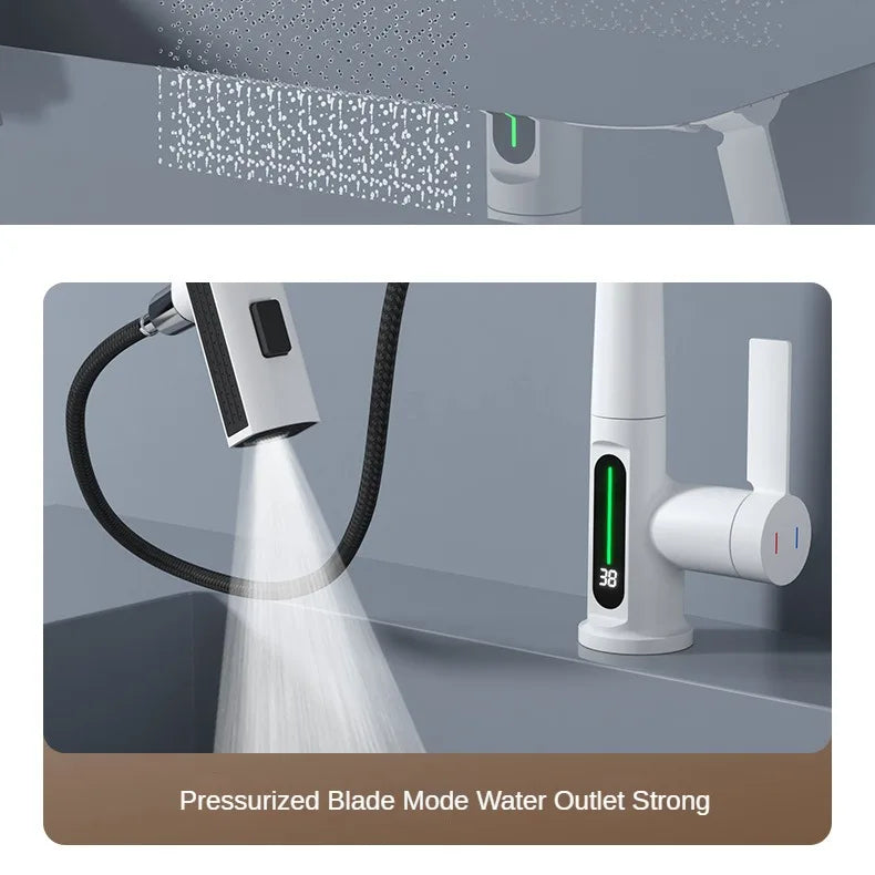 Kitchen Faucet With Smart LED Temperature Display