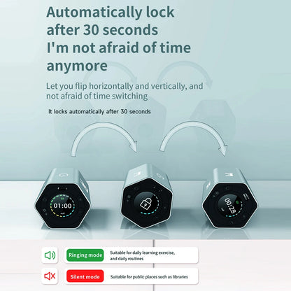 Temporizador de cubo giratorio con sensor de gravedad, función de conteo ascendente/descendente, reloj de 3/5/10/15/30 minutos con pantalla LED