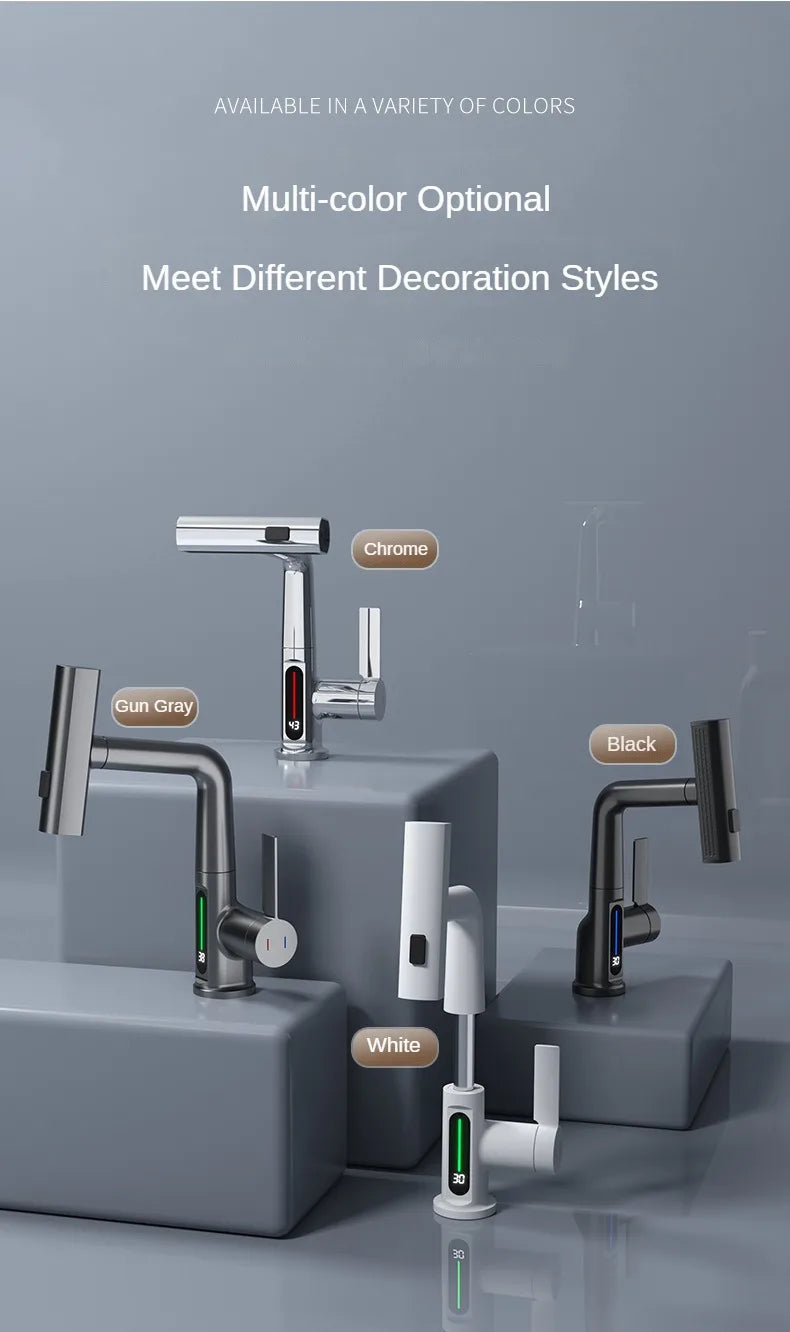 Kitchen Faucet With Smart LED Temperature Display