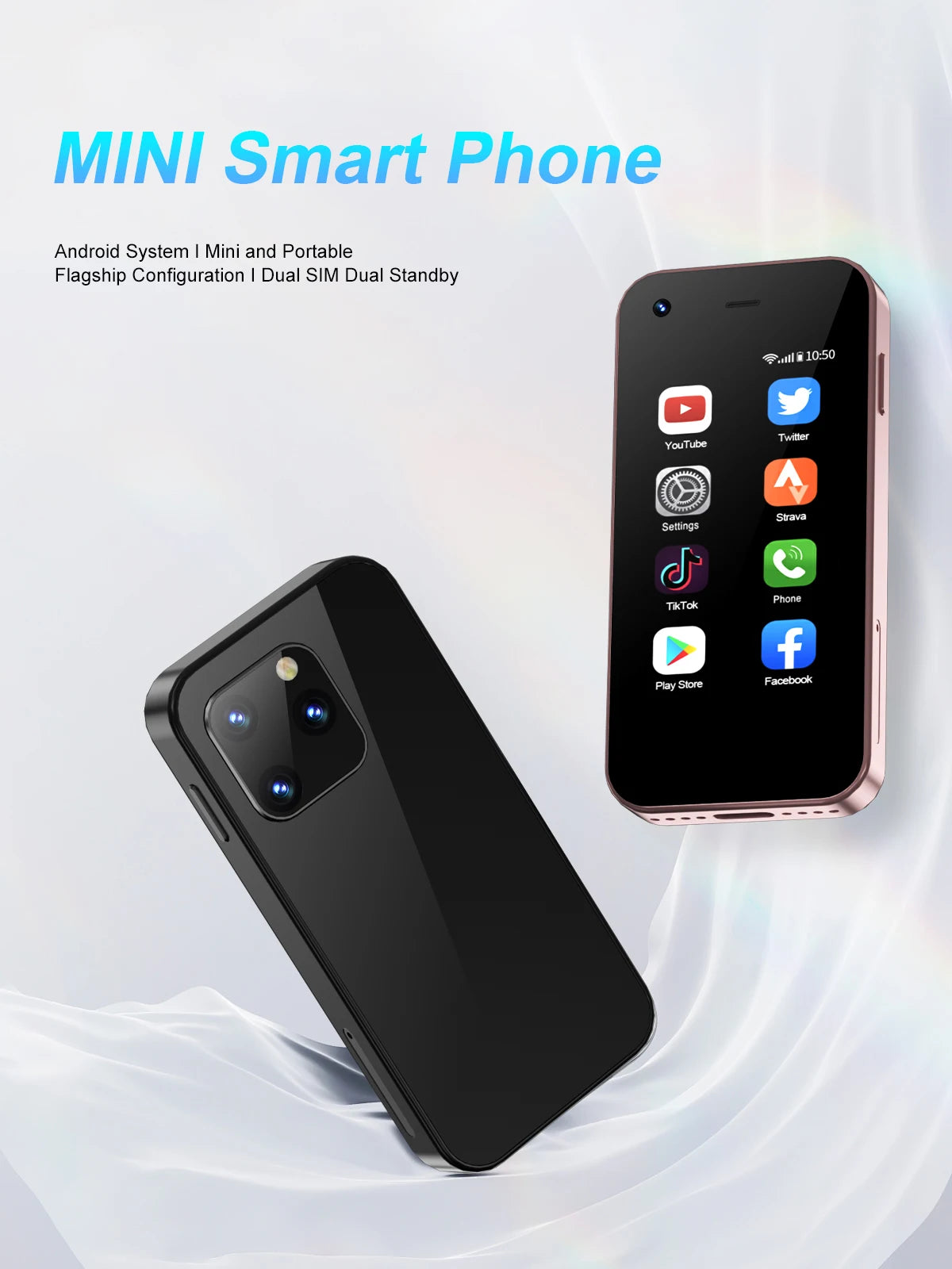 Mini Smartphone 3G Networks Dual Nano SIM Android 9.0 System 16GB ROM 2.5'' Screen Play Store Pocket Smartphones