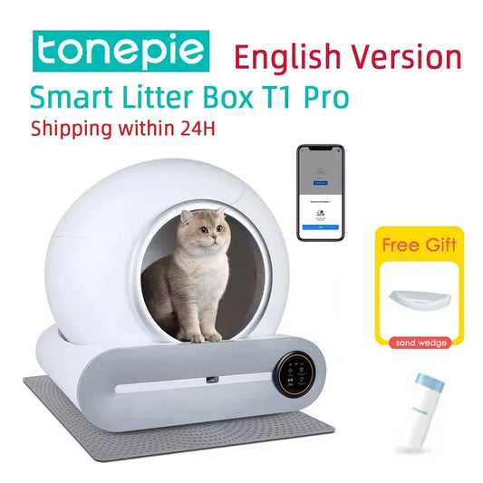 Self Cleaning Cat Litter Box 65L+9L Extra Large Automatic Negative Ion Sterilization Litter Box for Multiple Cats