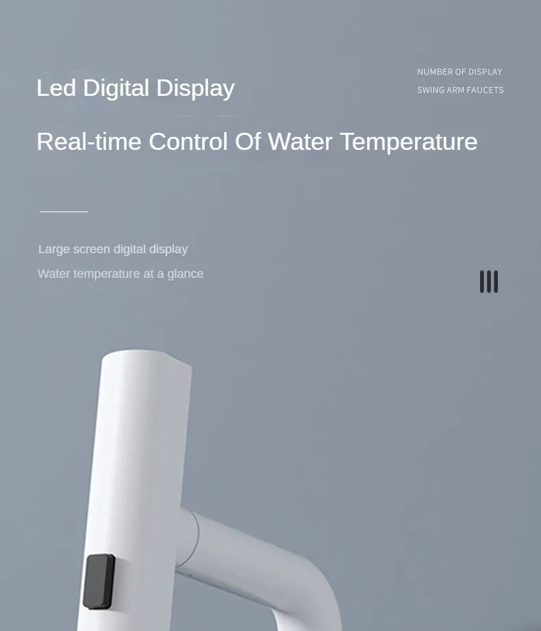 Kitchen Faucet With Smart LED Temperature Display