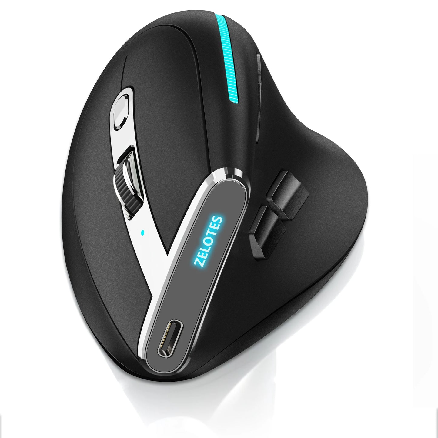 Vertical Bluetooth Wireless Ergonomic Optical Mouse With OLED Screen USB Rechargeable