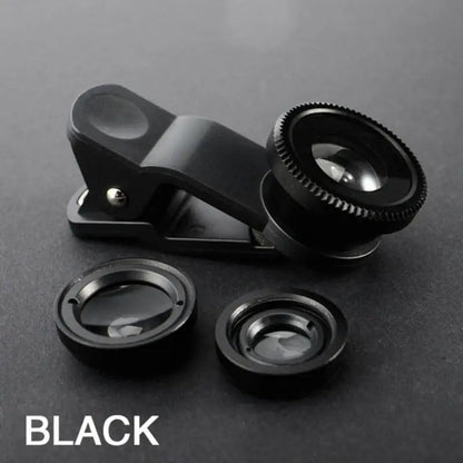 3in1 Phone Lens 0.67X Wide Angle Zoom, Fish Eye & Macro Lenses Camera Kits With Clip Lens On The Phone For Smartphone