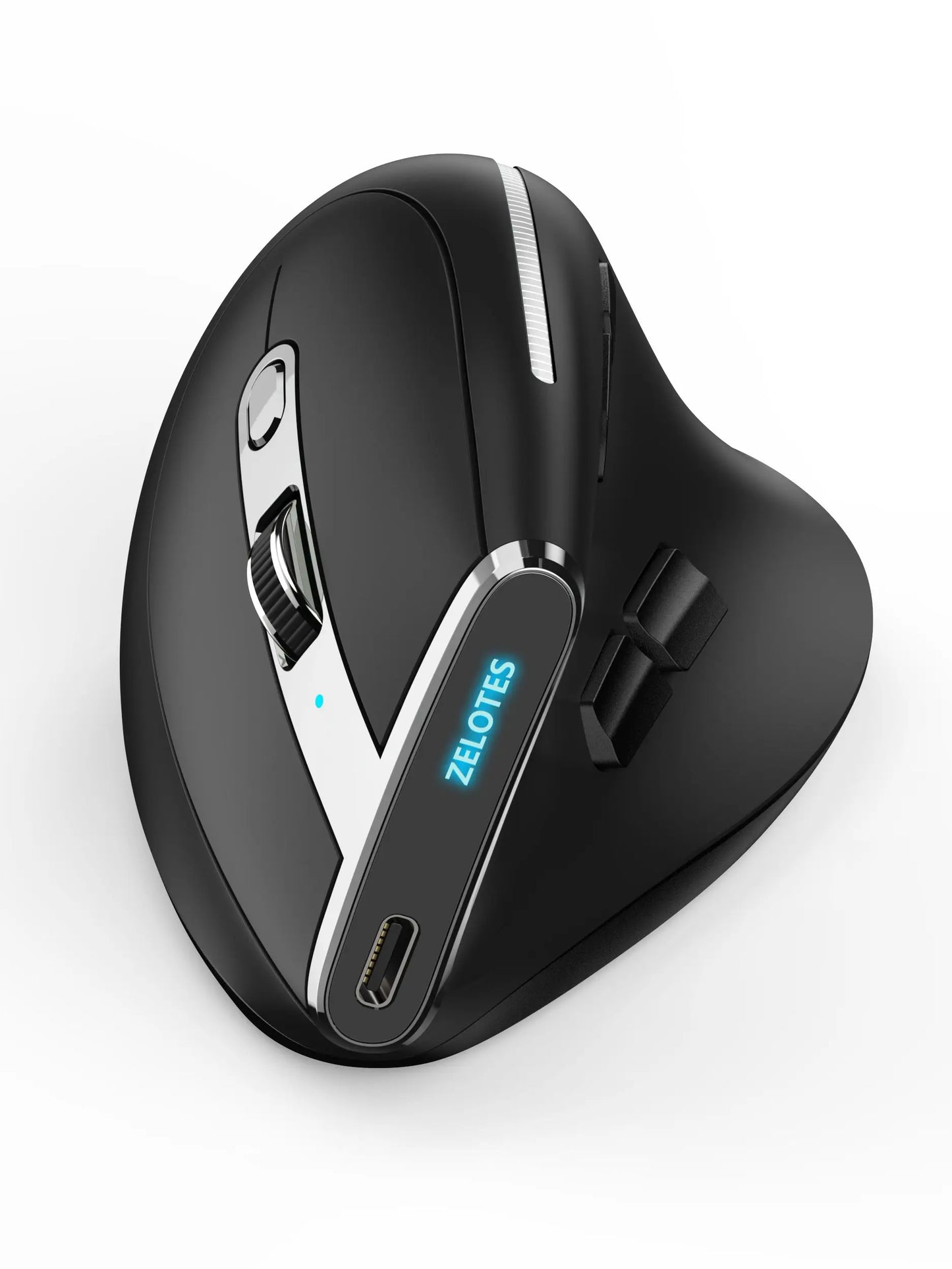 Vertical Bluetooth Wireless Ergonomic Optical Mouse With OLED Screen USB Rechargeable