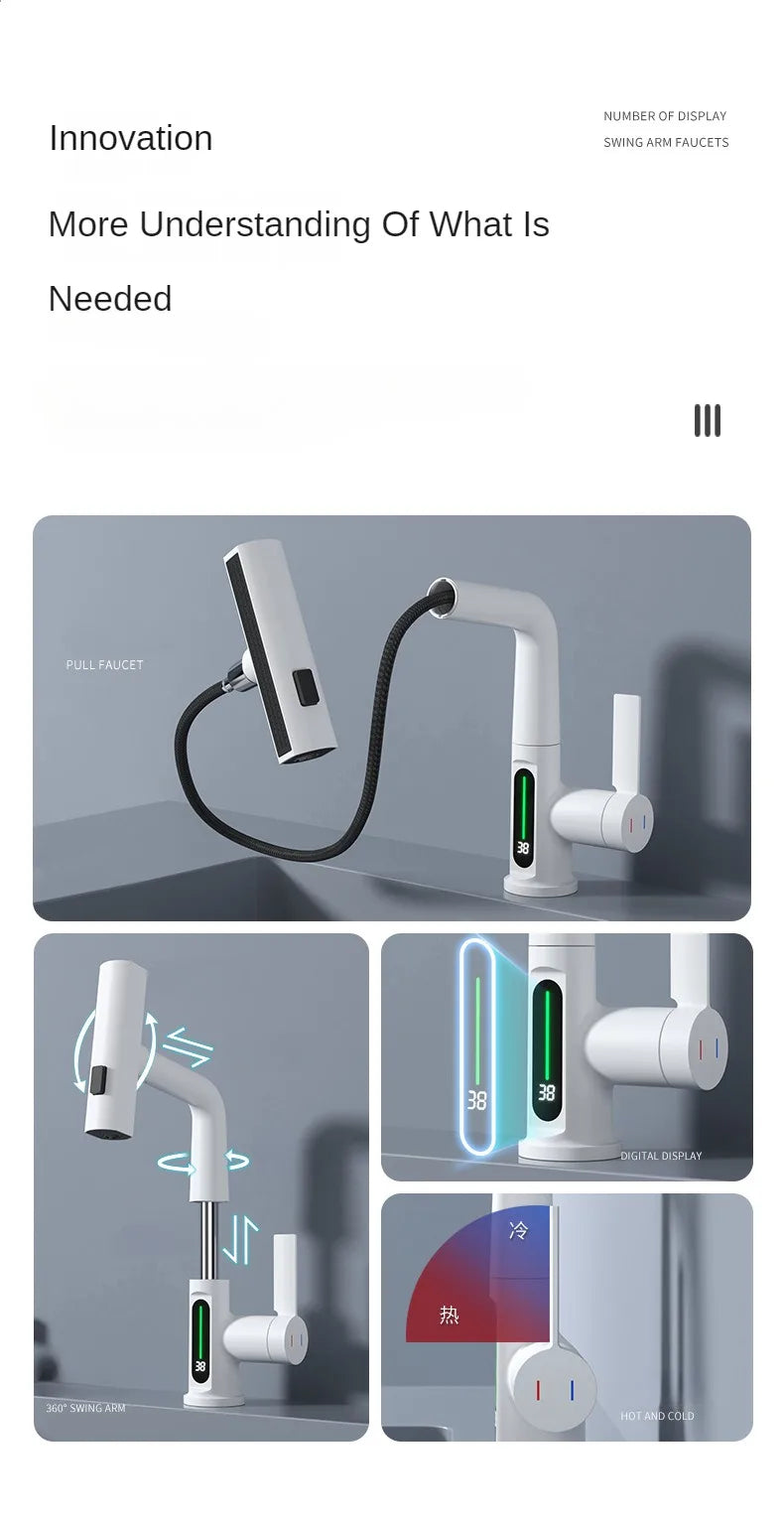 Kitchen Faucet With Smart LED Temperature Display