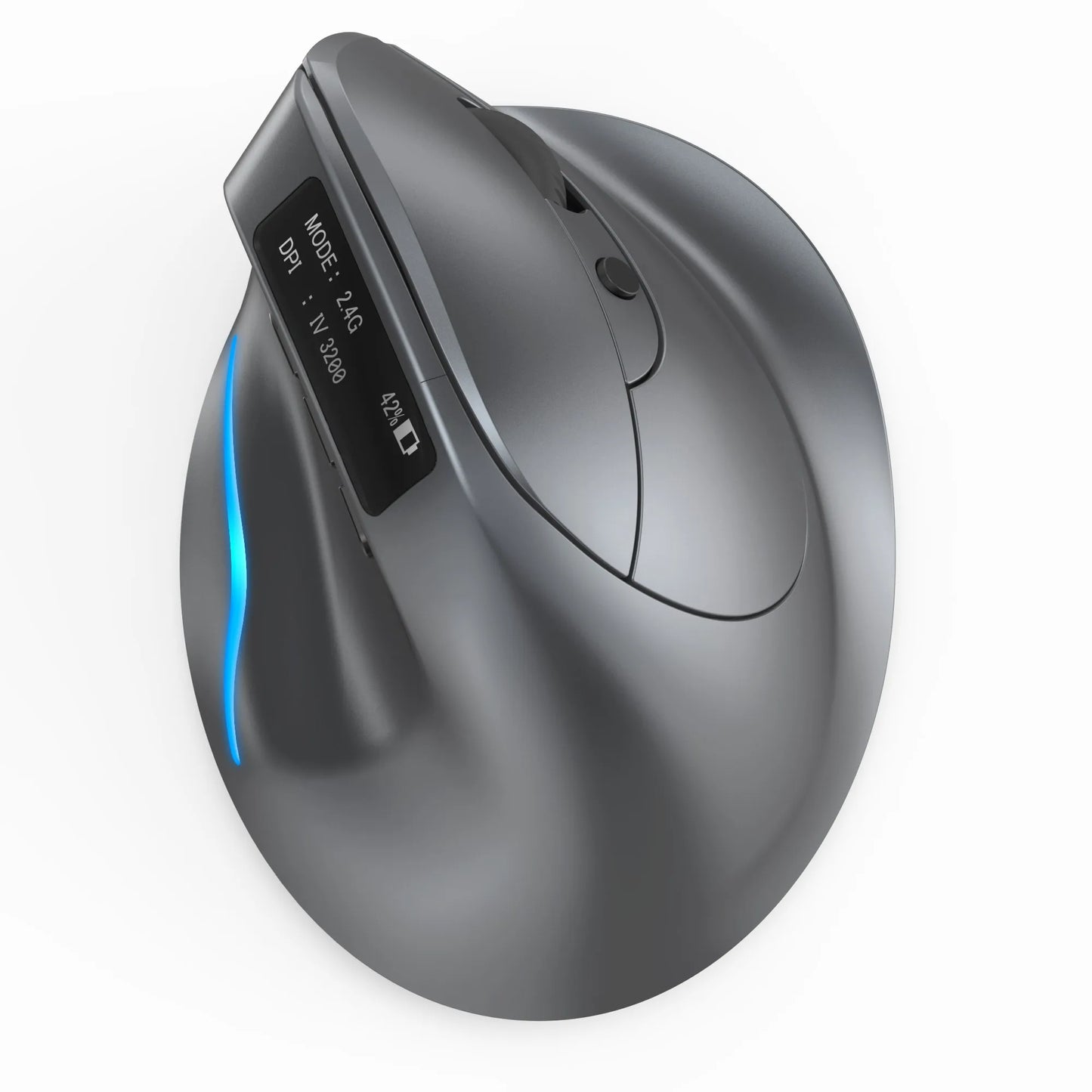 Vertical Bluetooth Wireless Ergonomic Optical Mouse With OLED Screen USB Rechargeable