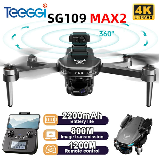 Teeggi SG109 MAX2 3-Achsen-stabilisierte Gimbal-Drohne 360°-Laser-Hindernisvermeidung RC-Quadcopter Bürstenloser Motor GPS C0.Drone