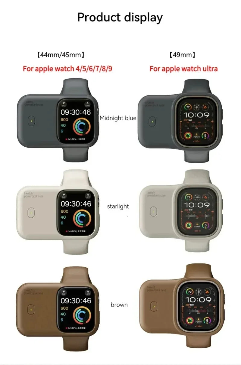 Wearable Wireless Charging Bank For Apple Watch, S9 44mm 45mm 49mm