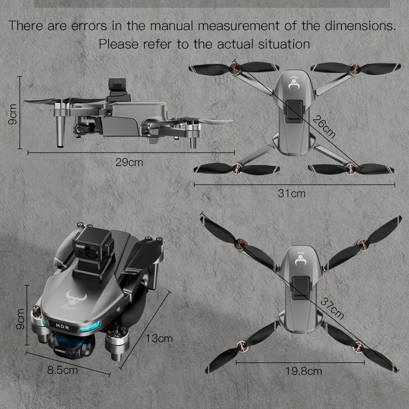 Teeggi SG109 MAX2 Drone con cardán estabilizado de 3 ejes, cuadricóptero RC con láser de 360°, motor sin escobillas, GPS, C0.Drone