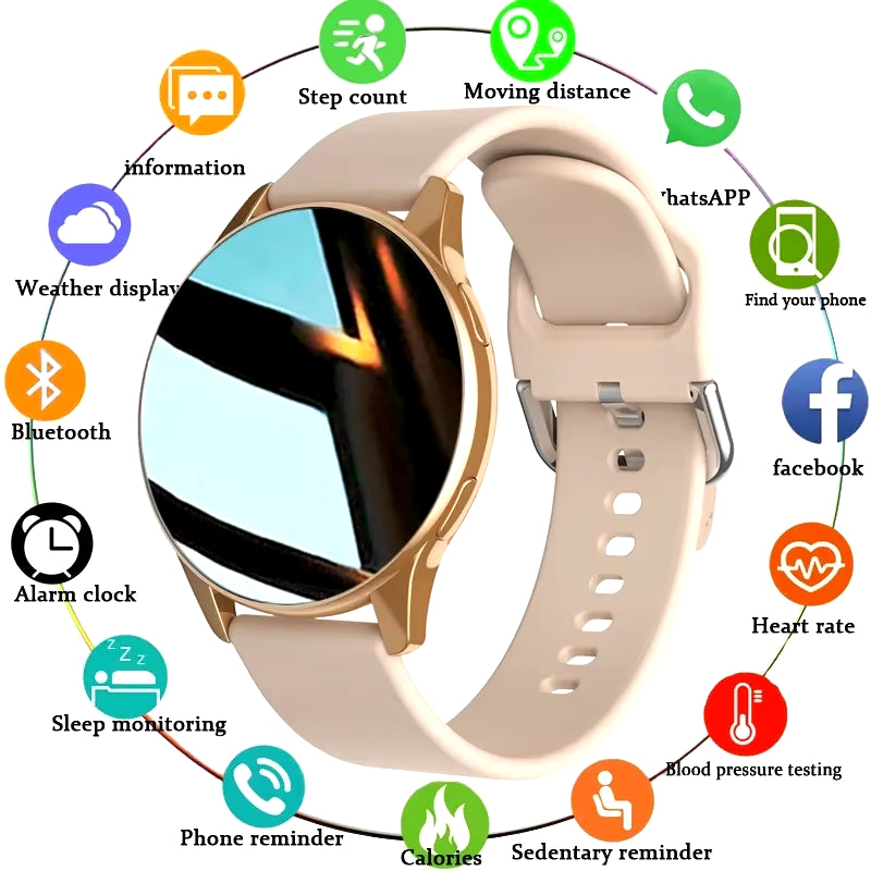 AMOLED New Women Bluetooth Call Smart Watch Heartrate Blood Pressure Monitoring Smartwatches IP67 Waterproof Men Smartwatch+Box