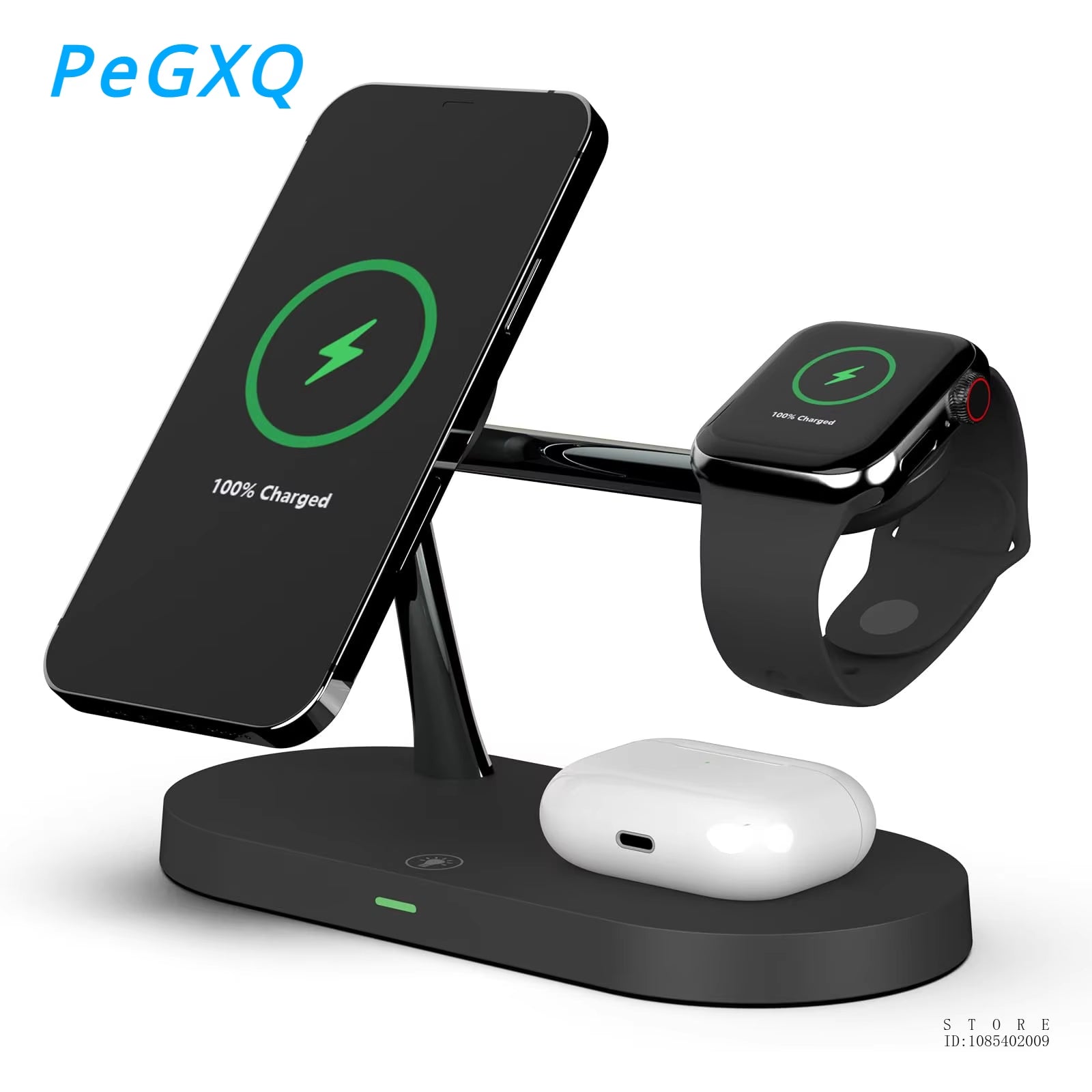 3-In-1 Wireless Charger 15W Fast Wireless Charging Station for Iphone 15/14/13/12, for Apple Watch and Airpods Multiple Devices