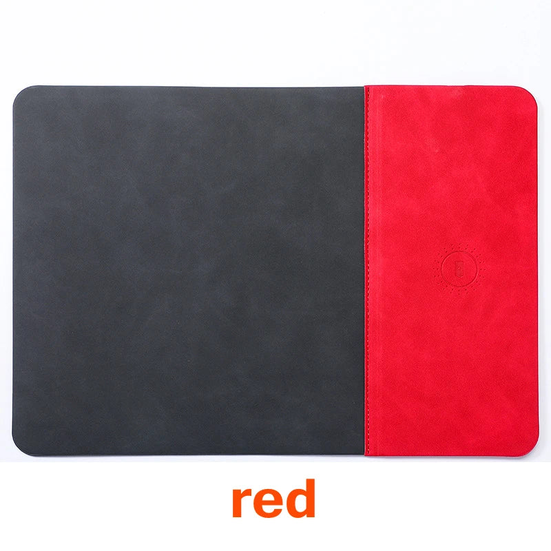 Mouse Pad with 15W Phone Wireless Fast Charging 2 in 1 PU Leather Gaming Mousepad for PC Computer Laptops Office Accessories