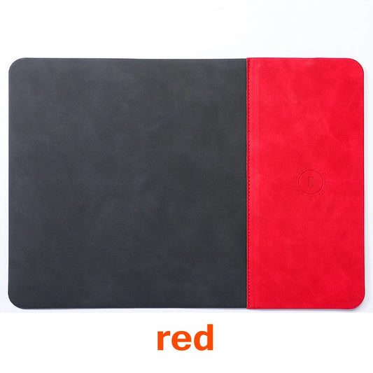 Mouse Pad with 15W Phone Wireless Fast Charging 2 in 1 PU Leather Gaming Mousepad for PC Computer Laptops Office Accessories