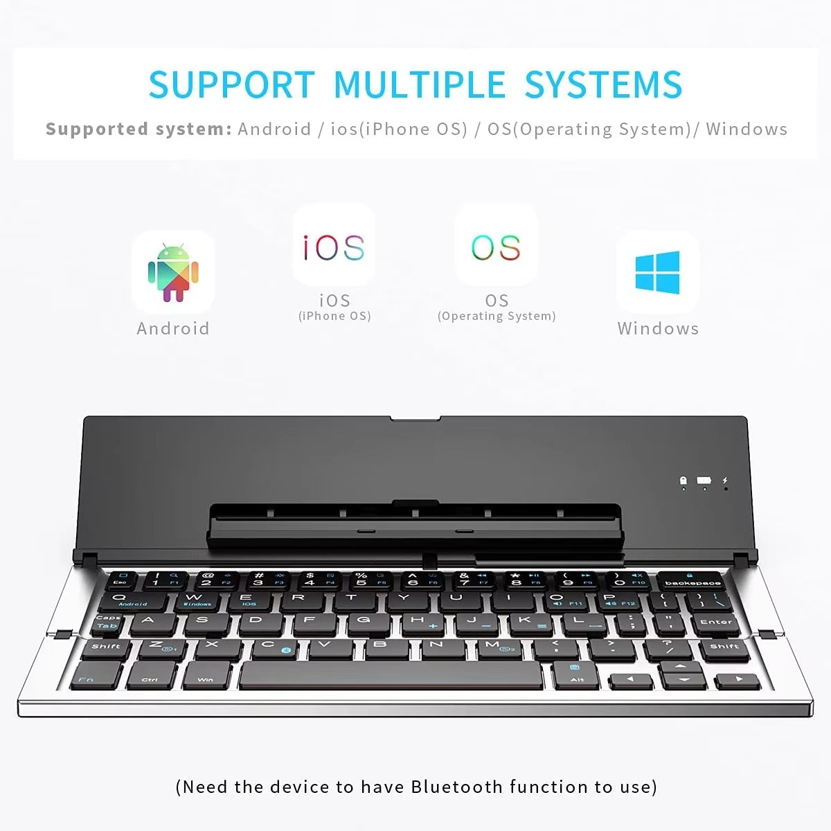 Folding Keyboard Bluetooth Foldable Wireless Keyboard Pocket Size Rechargeable Keyboard for Iphone Ipad Tablet Laptops