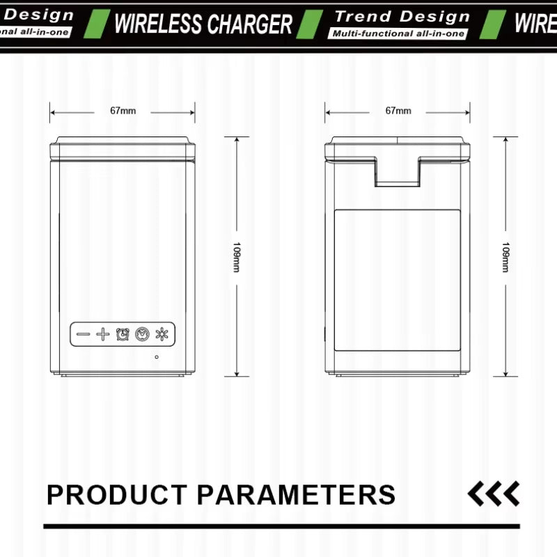 6 in 1 Magnetic Multi-Function Wireless Charger with Bluetooth Speaker Alarm Clock for Iphone 14 15 16Pro Max for Airpods Iwatch