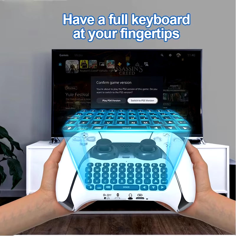 Wireless Keyboard for PS5 Controller Handle Bluetooth External Keyboard for Playstation5 Chatpad Bluetooth Keyboard