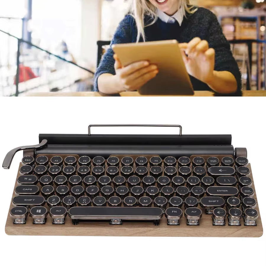 Retro Typewriter Keyboard Support Wireless Mechanical Keyboards 83 Keys Computer Keyboard Gamer for Laptop PC Gaming Keyboards